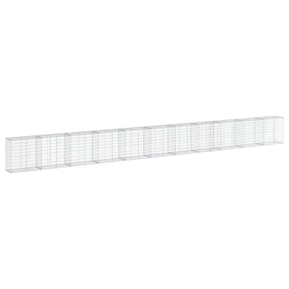 vidaXL Gabione mit Deckel 1100x50x100 cm Verzinktes Eisen