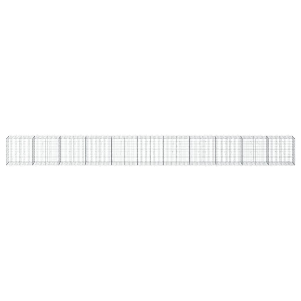 vidaXL Gabione mit Deckel 1100x50x100 cm Verzinktes Eisen