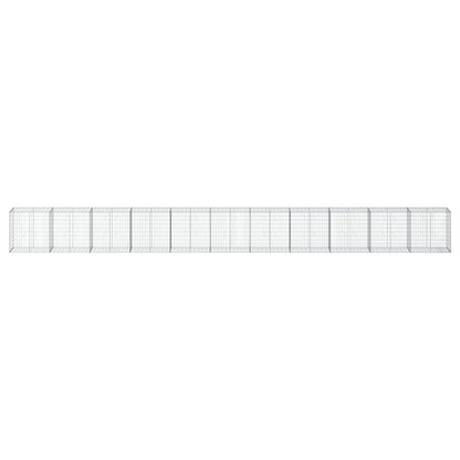 vidaXL Gabione mit Deckel 1100x50x100 cm Verzinktes Eisen