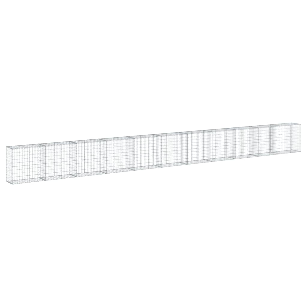 vidaXL Gabione mit Deckel 1100x50x100 cm Verzinktes Eisen