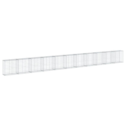 vidaXL Gabione mit Deckel 1100x50x100 cm Verzinktes Eisen