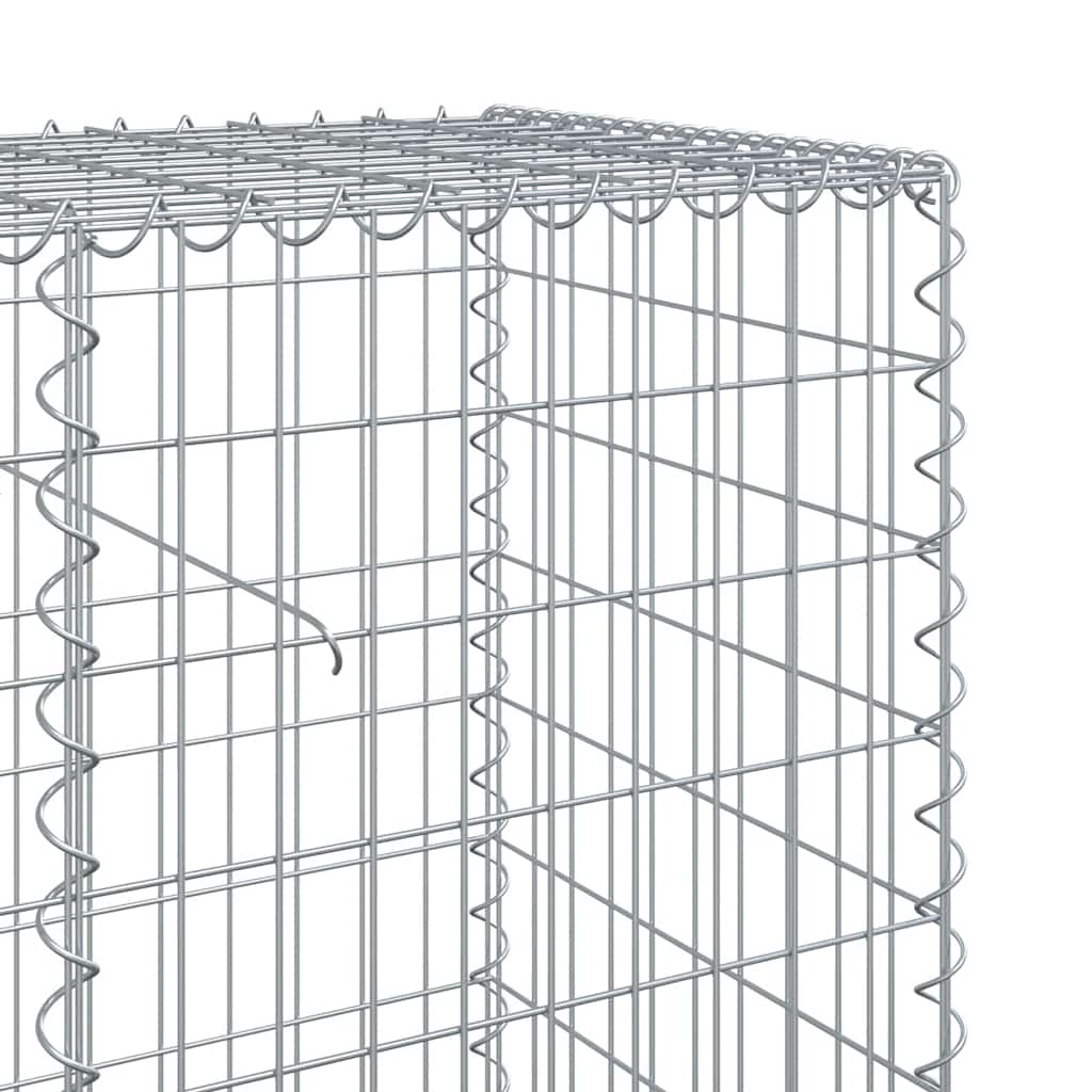 vidaXL Gabione mit Deckel 1100x50x100 cm Verzinktes Eisen