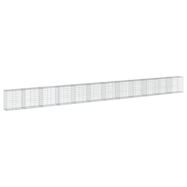 vidaXL Gabionenkorb mit Deckel 1200x50x100 cm en fer galvanisé