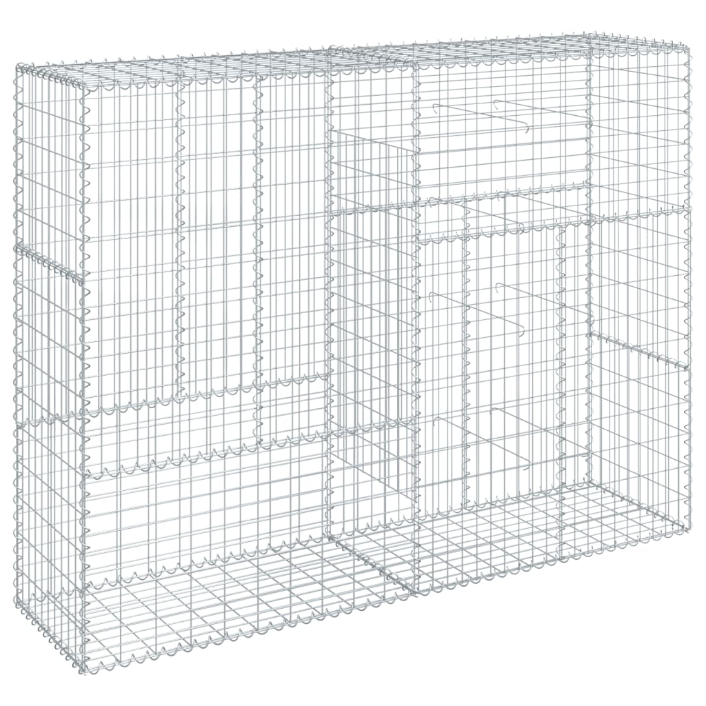vidaXL Gabione mit Deckel 200x50x150 cm Verzinktes Eisen
