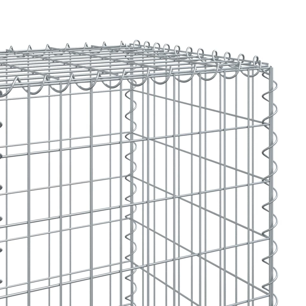 vidaXL Gabione mit Deckel 200x50x150 cm Verzinktes Eisen