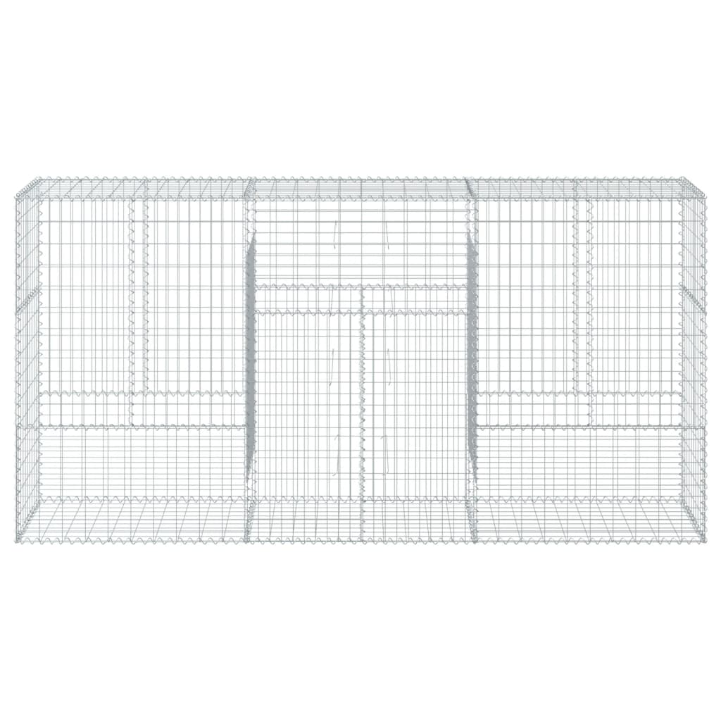 vidaXL Gabione mit Deckel 300x50x150 cm Verzinktes Eisen