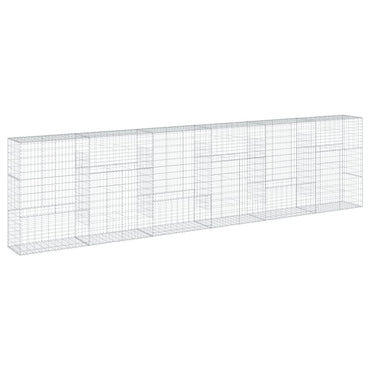 vidaXL Gabione mit Deckel 600x50x150 cm Verzinktes Eisen