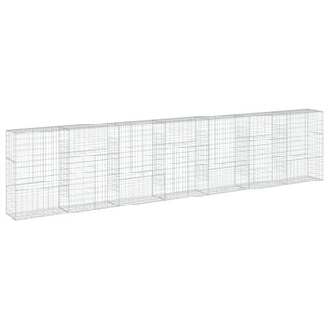vidaXL Gabione mit Deckel 700x50x150 cm Verzinktes Eisen