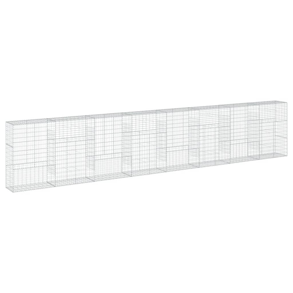 vidaXL Gabione mit Deckel 800x50x150 cm Verzinktes Eisen