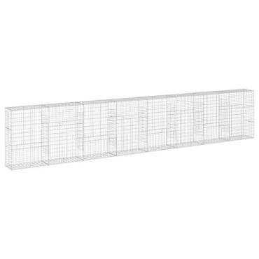 vidaXL Gabione mit Deckel 800x50x150 cm Verzinktes Eisen
