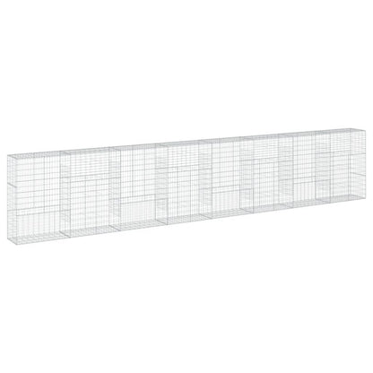 vidaXL Gabione mit Deckel 800x50x150 cm Verzinktes Eisen