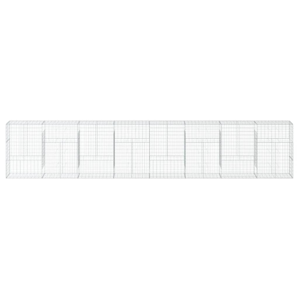 vidaXL Gabione mit Deckel 800x50x150 cm Verzinktes Eisen