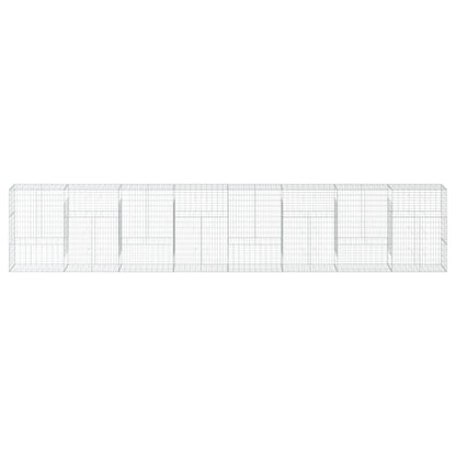 vidaXL Gabione mit Deckel 800x50x150 cm Verzinktes Eisen