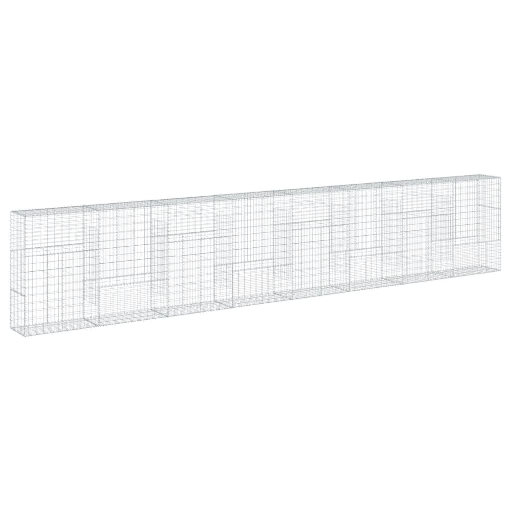 vidaXL Gabione mit Deckel 800x50x150 cm Verzinktes Eisen