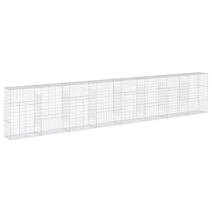 vidaXL Gabione mit Deckel 800x50x150 cm Verzinktes Eisen