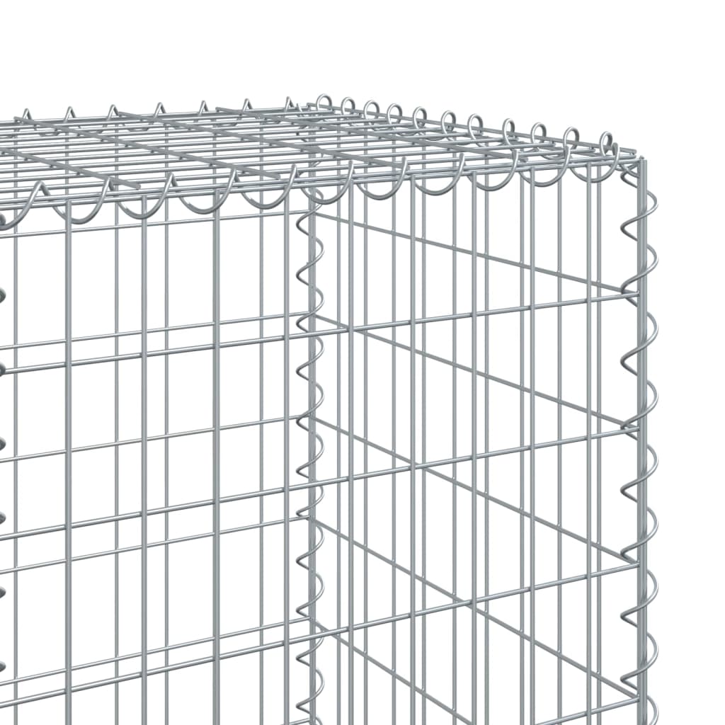 vidaXL Gabione mit Deckel 800x50x150 cm Verzinktes Eisen