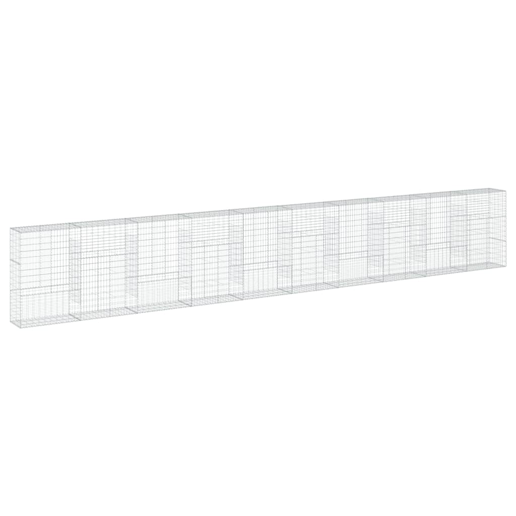 vidaXL Gabione mit Deckel 1000x50x150 cm Verzinktes Eisen