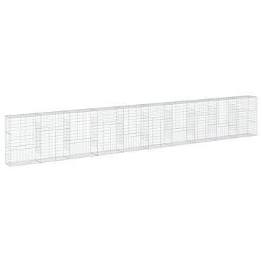 vidaXL Gabione mit Deckel 1000x50x150 cm Verzinktes Eisen