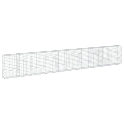 vidaXL Gabione mit Deckel 1000x50x150 cm Verzinktes Eisen