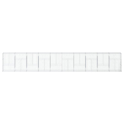 vidaXL Gabione mit Deckel 1000x50x150 cm Verzinktes Eisen