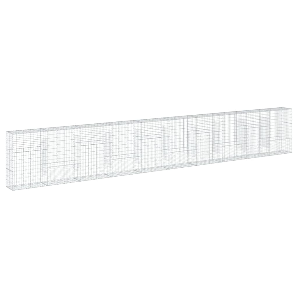 vidaXL Gabione mit Deckel 1000x50x150 cm Verzinktes Eisen