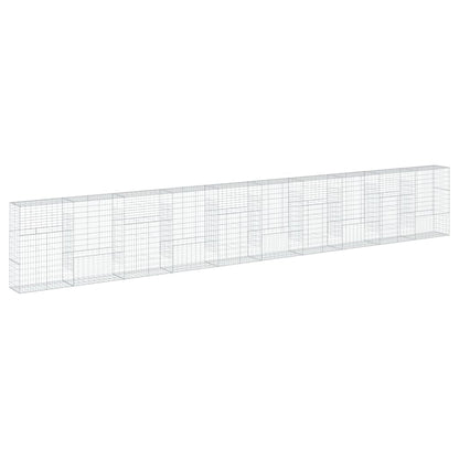 vidaXL Gabione mit Deckel 1000x50x150 cm Verzinktes Eisen