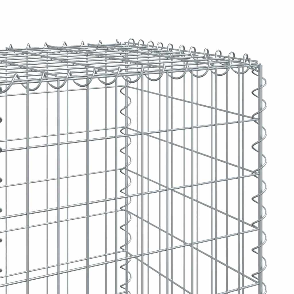 vidaXL Gabione mit Deckel 1000x50x150 cm Verzinktes Eisen