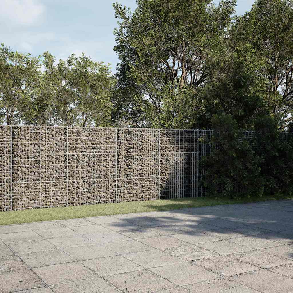 vidaXL Gabione mit Deckel 1000x50x150 cm Verzinktes Eisen