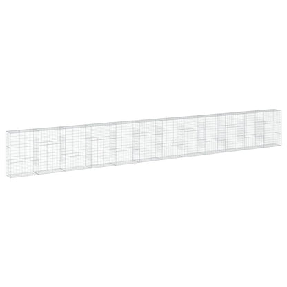 vidaXL Gabione mit Deckel 1200x50x150 cm Verzinktes Eisen