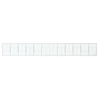 vidaXL Gabione mit Deckel 1200x50x150 cm Verzinktes Eisen