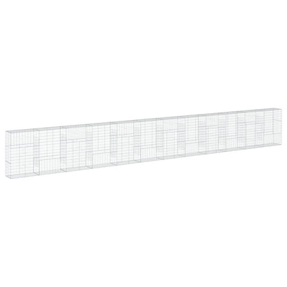 vidaXL Gabione mit Deckel 1200x50x150 cm Verzinktes Eisen
