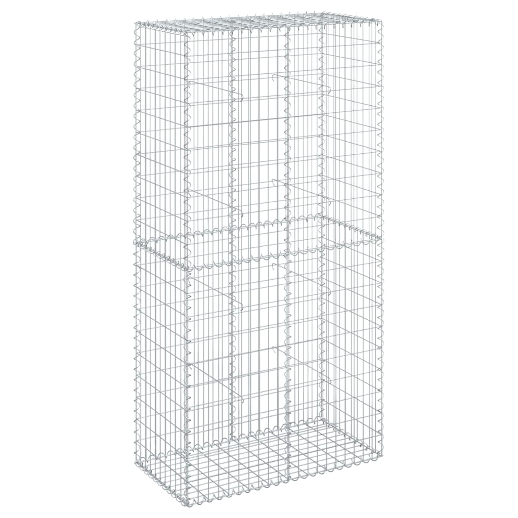 vidaXL Gabione mit Deckel 100x50x200 cm Verzinktes Eisen