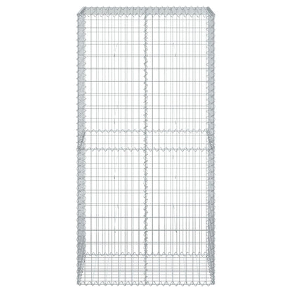 vidaXL Gabione mit Deckel 100x50x200 cm Verzinktes Eisen