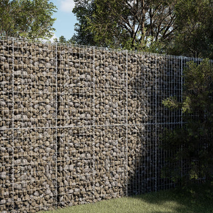 vidaXL Gabione mit Deckel 100x50x200 cm Verzinktes Eisen