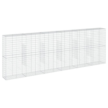 vidaXL Gabione mit Deckel 600x50x200 cm Verzinktes Eisen