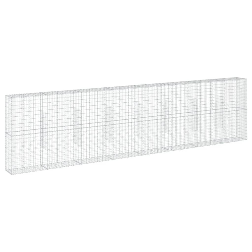 vidaXL Gabionenkorb avec couvercle 800x50x200 cm Fer galvanisé