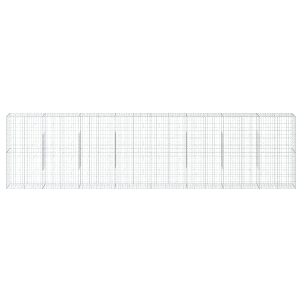 vidaXL Gabionenkorb avec couvercle 800x50x200 cm Fer galvanisé