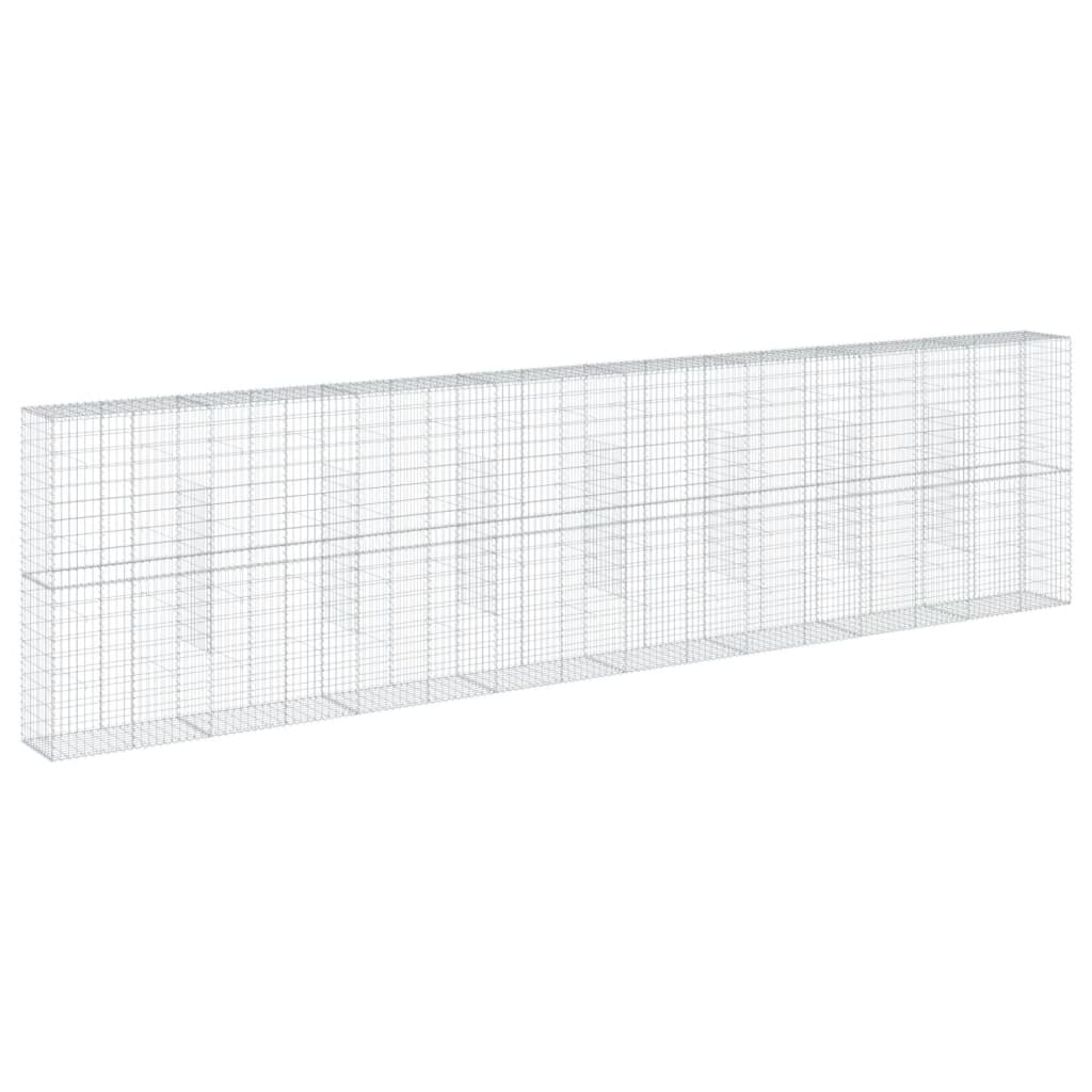 vidaXL Gabionenkorb avec couvercle 800x50x200 cm Fer galvanisé