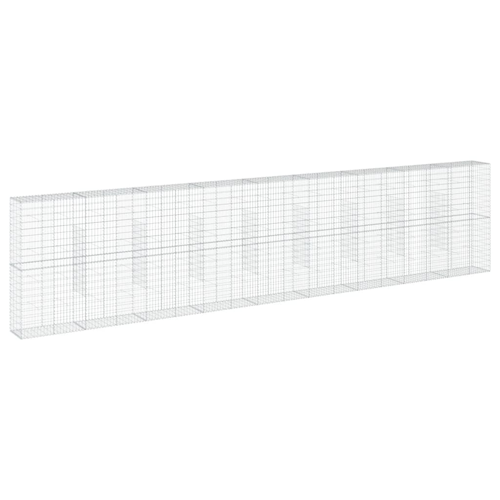 vidaXL Gabione mit Deckel 900x50x200 cm Verzinktes Eisen
