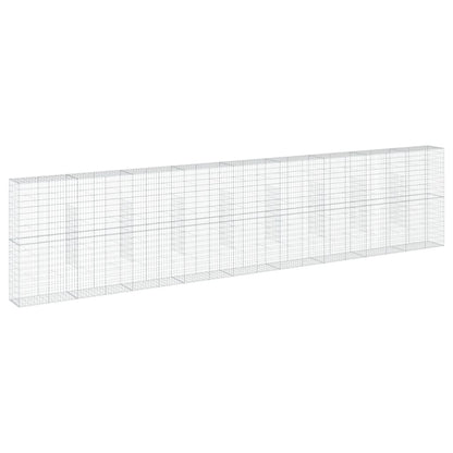 vidaXL Gabione mit Deckel 900x50x200 cm Verzinktes Eisen