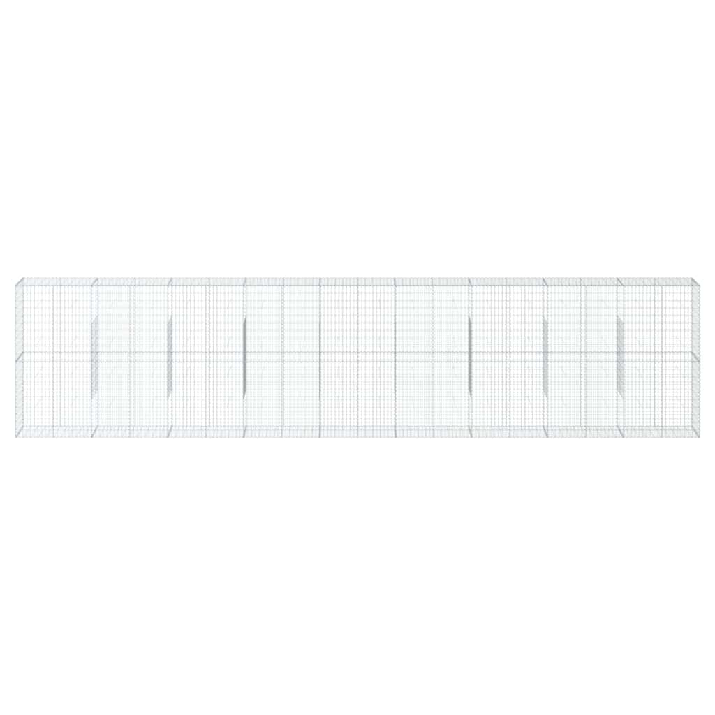 vidaXL Gabione mit Deckel 900x50x200 cm Verzinktes Eisen