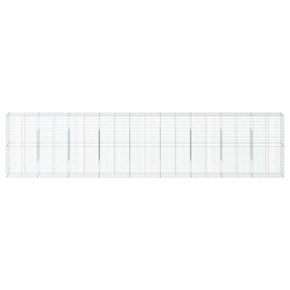 vidaXL Gabione mit Deckel 900x50x200 cm Verzinktes Eisen
