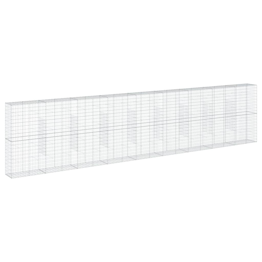 vidaXL Gabione mit Deckel 900x50x200 cm Verzinktes Eisen