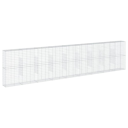 vidaXL Gabione mit Deckel 900x50x200 cm Verzinktes Eisen
