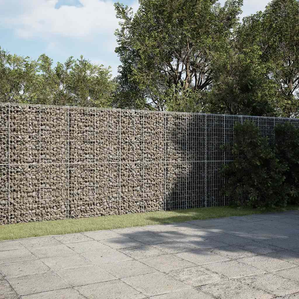 vidaXL Gabione mit Deckel 900x50x200 cm Verzinktes Eisen