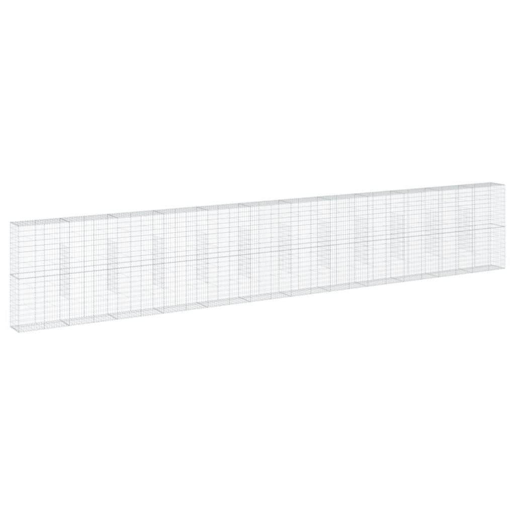 vidaXL Gabione mit Deckel 1200x50x200 cm Verzinktes Eisen
