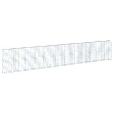 vidaXL Gabione mit Deckel 1200x50x200 cm Verzinktes Eisen