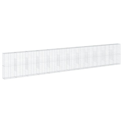 vidaXL Gabione mit Deckel 1200x50x200 cm Verzinktes Eisen