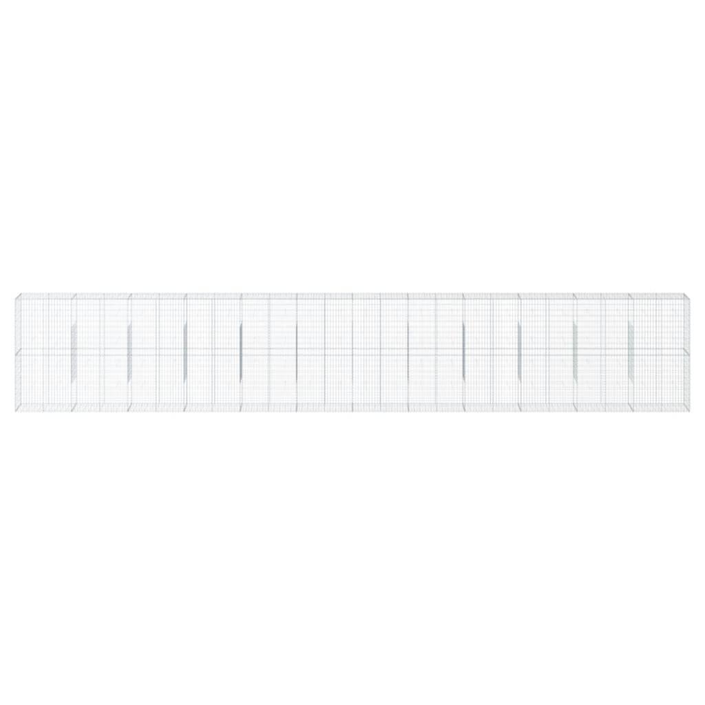 vidaXL Gabione mit Deckel 1200x50x200 cm Verzinktes Eisen