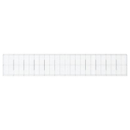 vidaXL Gabione mit Deckel 1200x50x200 cm Verzinktes Eisen
